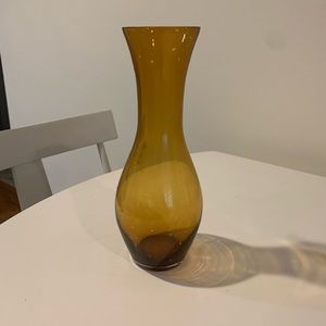Vintage Amber Glass Vase